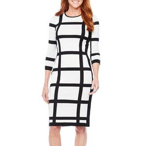 Liz Claiborne Sweater Dress size Small White Black